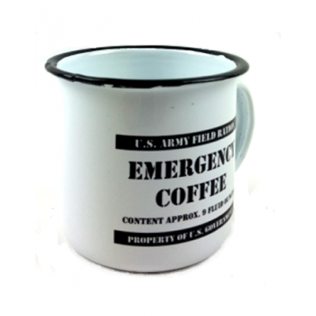 Mug émail : Emergency Coffee