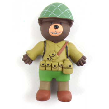 Magnet résine : Ourson soldat