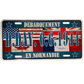 Plaque Métal : D-Day Drapeaux