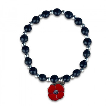 Bracelet de perles noir -...