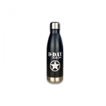 Black metal water bottle