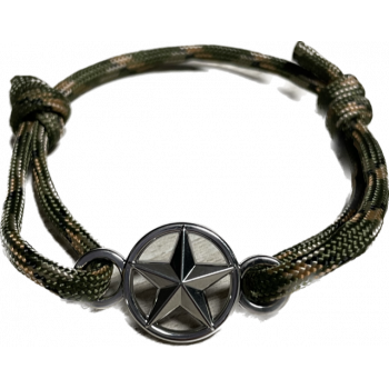 Bracelet cordon kaki étoile