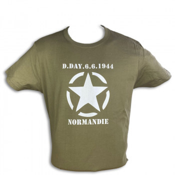 T-shirt kaki étoile -...