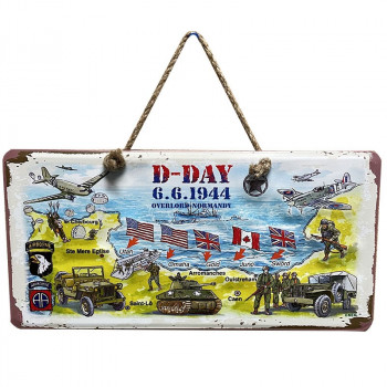 Plaque métal : carte D-Day