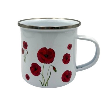Tasse émail : Coquelicot