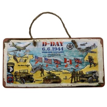 Plaque métal : carte D-Day