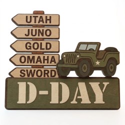 Magnet en Bois : Jeep & Plages